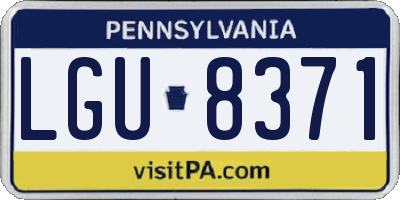 PA license plate LGU8371