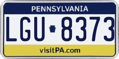 PA license plate LGU8373