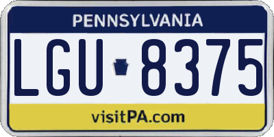 PA license plate LGU8375