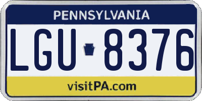 PA license plate LGU8376