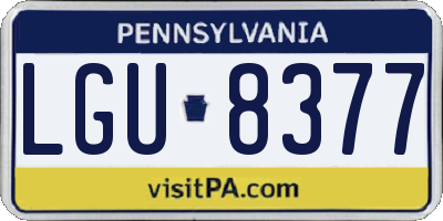 PA license plate LGU8377