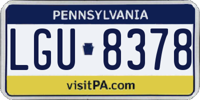 PA license plate LGU8378
