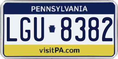 PA license plate LGU8382