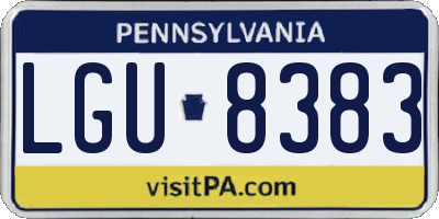 PA license plate LGU8383