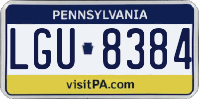PA license plate LGU8384
