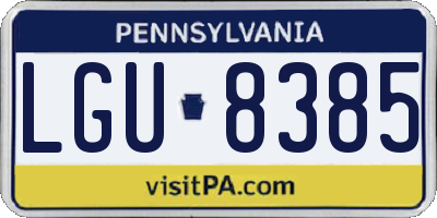 PA license plate LGU8385