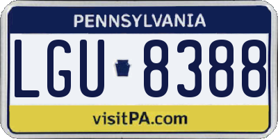 PA license plate LGU8388