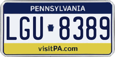 PA license plate LGU8389