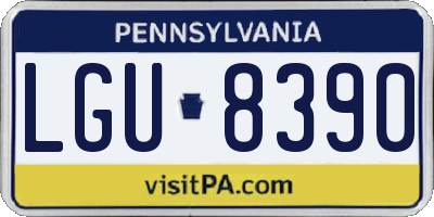PA license plate LGU8390