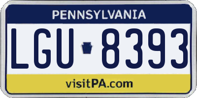 PA license plate LGU8393