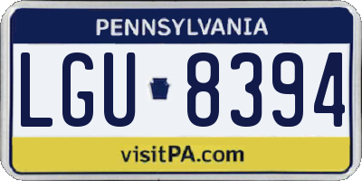 PA license plate LGU8394