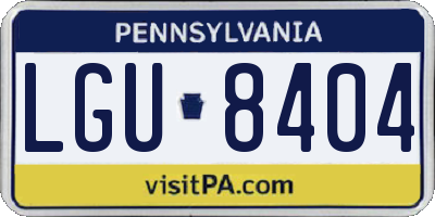 PA license plate LGU8404