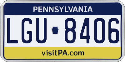 PA license plate LGU8406
