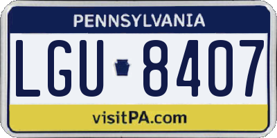 PA license plate LGU8407