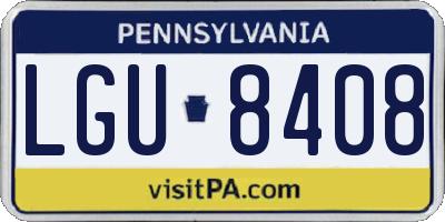 PA license plate LGU8408
