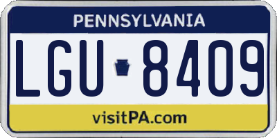 PA license plate LGU8409