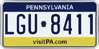 PA license plate LGU8411
