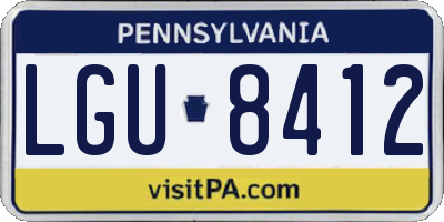 PA license plate LGU8412