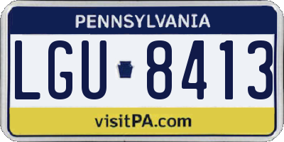 PA license plate LGU8413