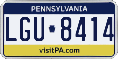 PA license plate LGU8414