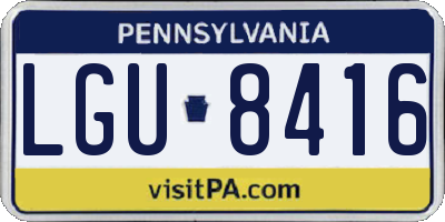 PA license plate LGU8416