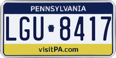PA license plate LGU8417