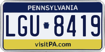 PA license plate LGU8419