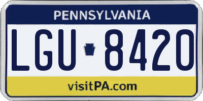PA license plate LGU8420