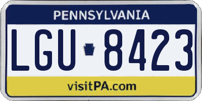 PA license plate LGU8423
