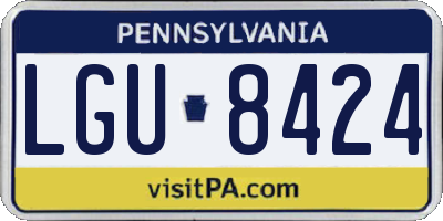 PA license plate LGU8424