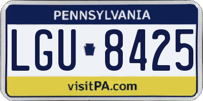 PA license plate LGU8425