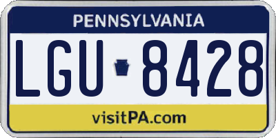 PA license plate LGU8428