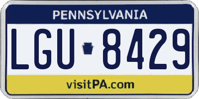 PA license plate LGU8429