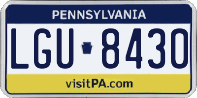 PA license plate LGU8430