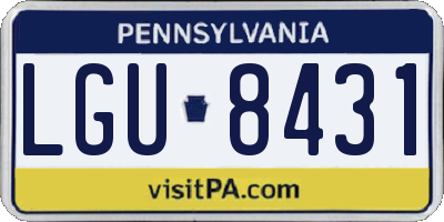 PA license plate LGU8431