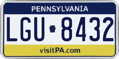 PA license plate LGU8432
