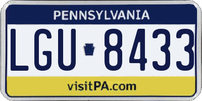 PA license plate LGU8433