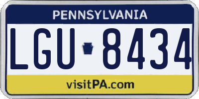 PA license plate LGU8434