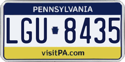 PA license plate LGU8435