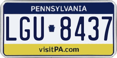 PA license plate LGU8437
