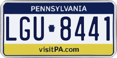 PA license plate LGU8441