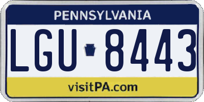 PA license plate LGU8443