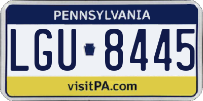 PA license plate LGU8445