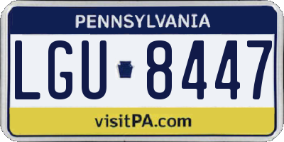 PA license plate LGU8447