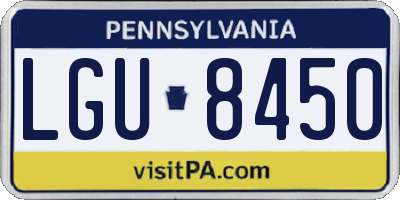 PA license plate LGU8450