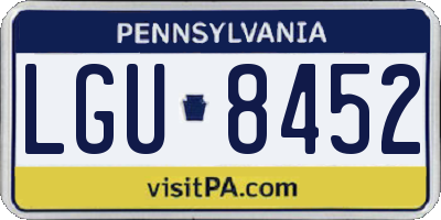 PA license plate LGU8452