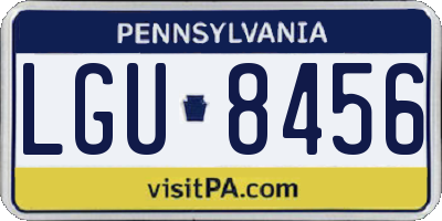 PA license plate LGU8456