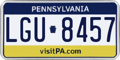 PA license plate LGU8457