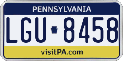 PA license plate LGU8458