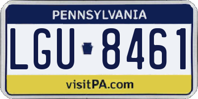 PA license plate LGU8461